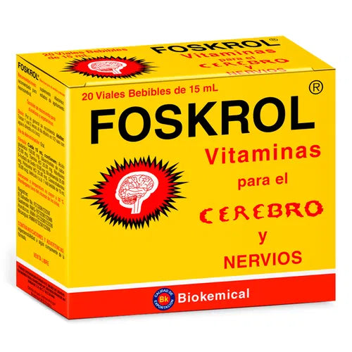 Foskrol Vitaminas para el cerebro y nervios - 20 unidades bebibles de 15 ml