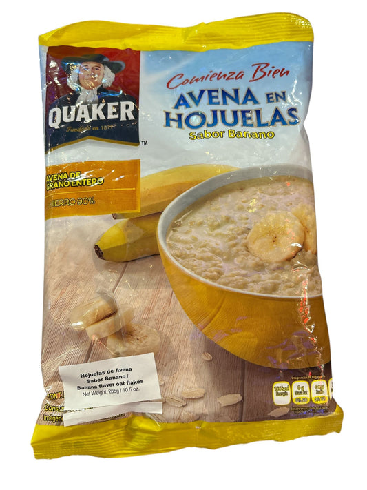 Avena Quaker Saborizada Banano Hojuelas De Grano Entero - 285 g