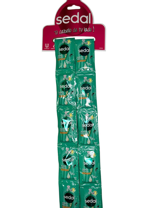 Crema Para Peinar Sedal Rizos Definidos Tira Con 14 Sobres de 10 Ml