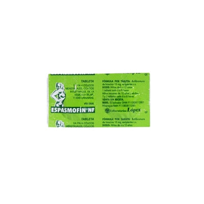 Espasmofin (Butilbromuro de hioscina 10mg) blister de 2 capsulas