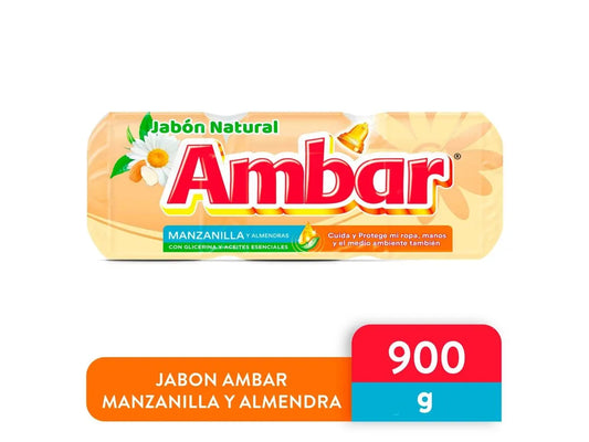 Jabón Ambar Manzanilla 3 Unidades - 900 g