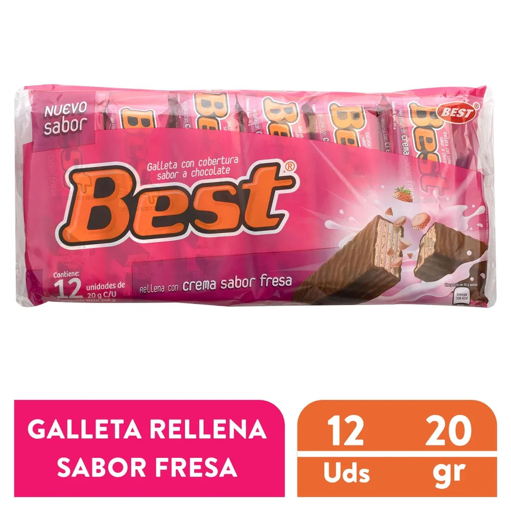 Galletas de Chocolate BEST fresa 240g