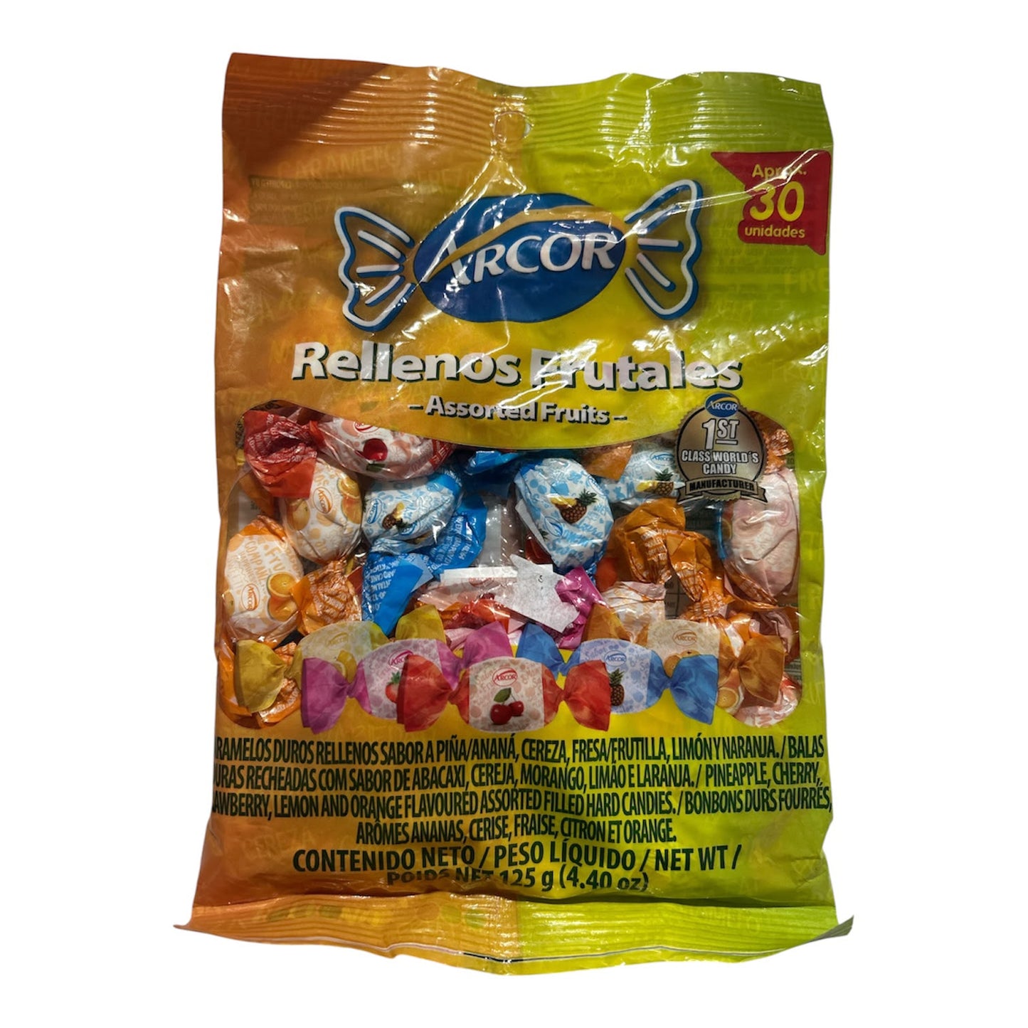 Dulces ARCOR rellenos frutales 30 unidades
