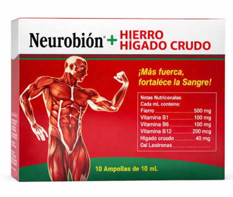Neurobión hierro hígado crudo 10 ampollas de 10ml