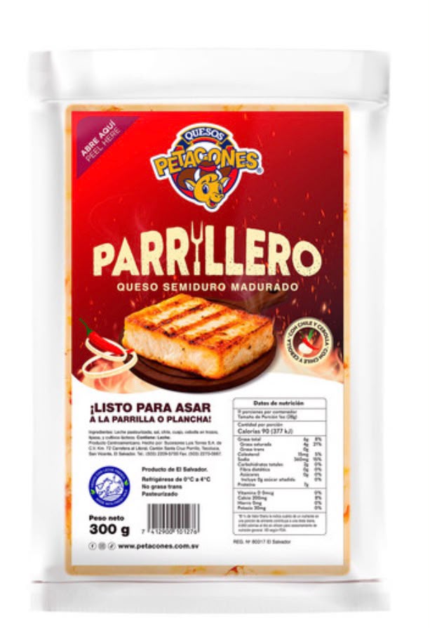 Queso Petacones parrillero Semiduro con Chile y Cebolla