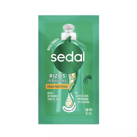 Crema Para Peinar Sedal Rizos Definidos Tira Con 14 Sobres de 10 Ml
