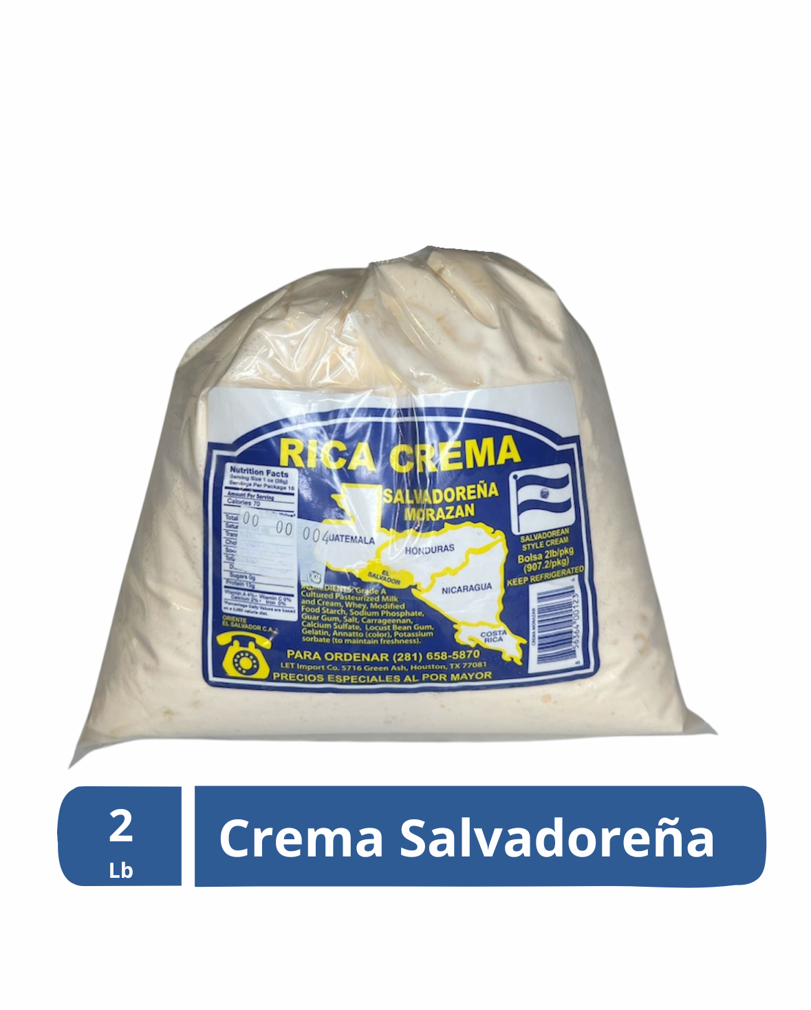 Rica Crema Salvadoreña 2 lb | Morazan
