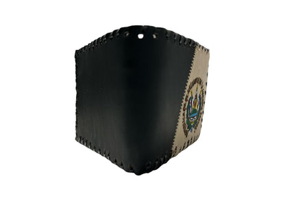 Billeteras de el escudo de El Salvador negro con beige