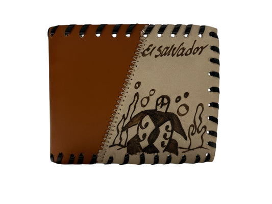 Billeteras de El Salvador cafe con beige