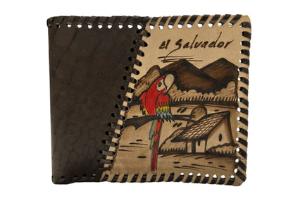 Billeteras de El Salvador Marron con beige