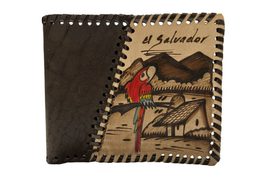 Billeteras de El Salvador Marron con beige