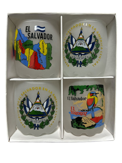 Vasos Tequileros de El Salvador pack de 4