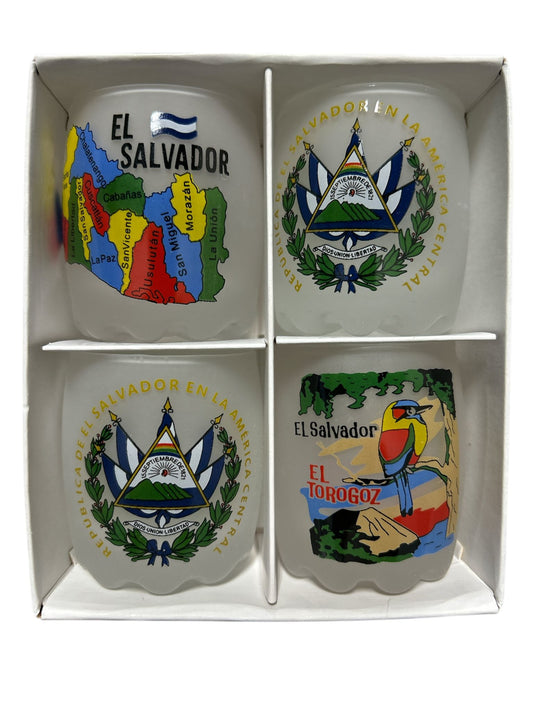 Vasos Tequileros de El Salvador pack de 4