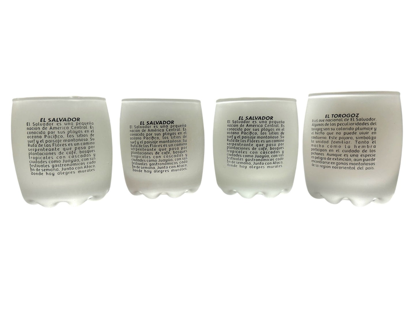 Vasos Tequileros de El Salvador pack de 4