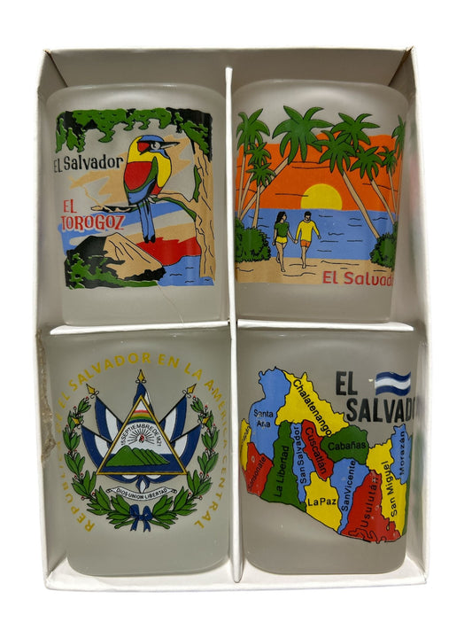 Vasos Tequileros de El Salvador pack de 4