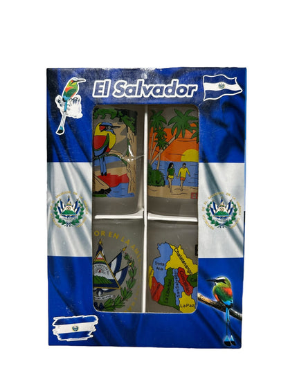 Vasos Tequileros de El Salvador pack de 4