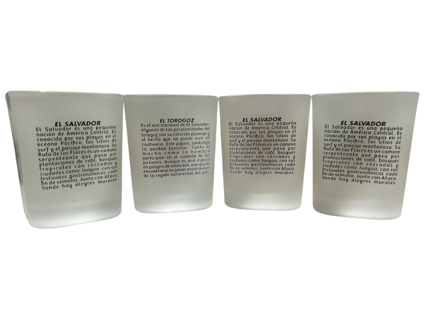 Vasos Tequileros de El Salvador pack de 4