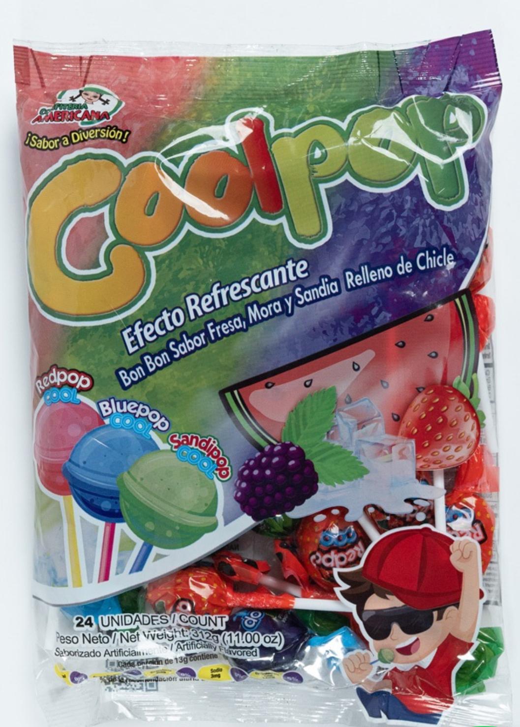 Cool Pop bonbon sabor fresa, mora, sandia - Confiteria Americana