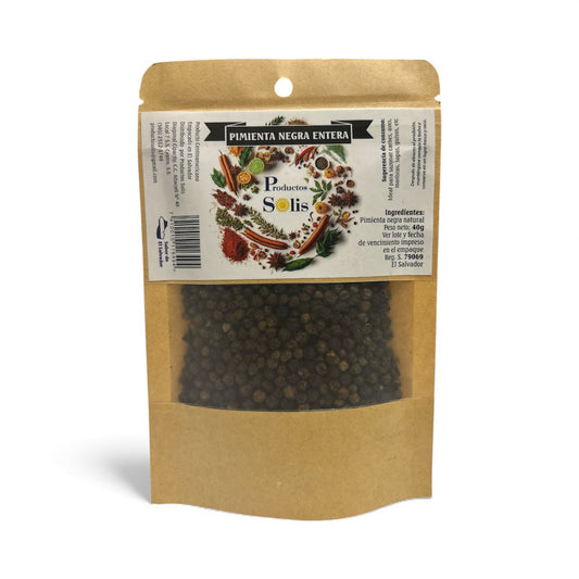 Pimienta Negra Entera 40gr - Productos Solis