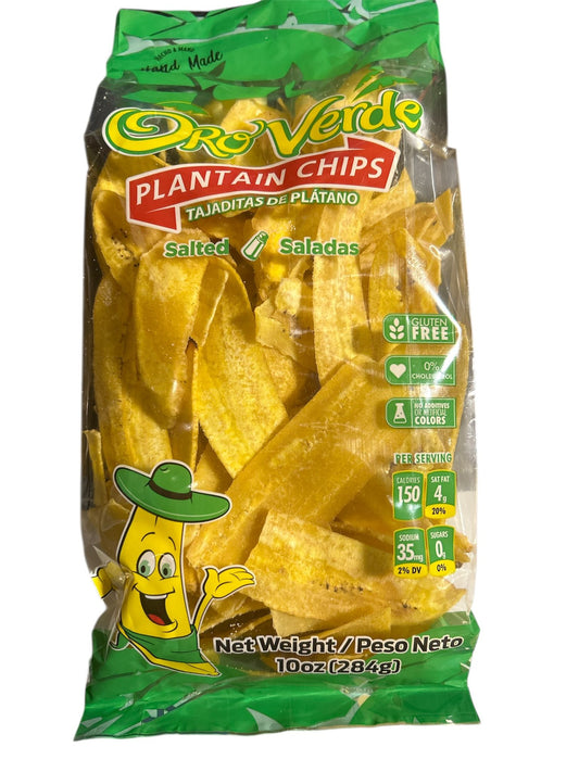 Tajaditas de Platanos Saladas 284 gr - Oro Verde