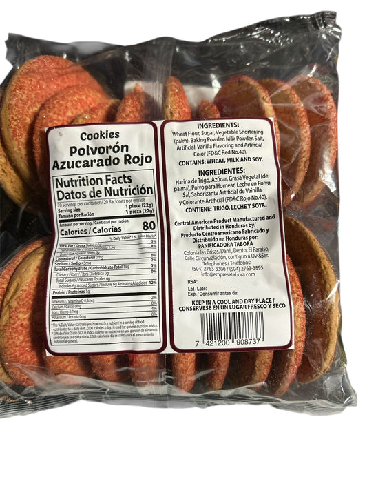 Polvoron Azucarado Rojo 440gr - Tabora