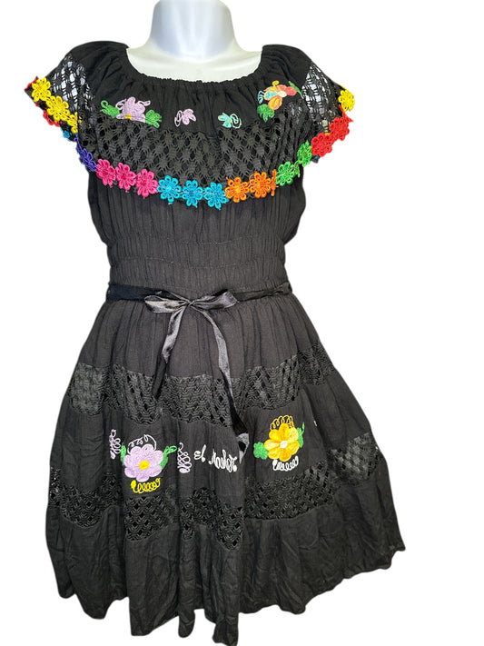 Vestido Veranero de Niña 1 a 14 años de edad - Negro