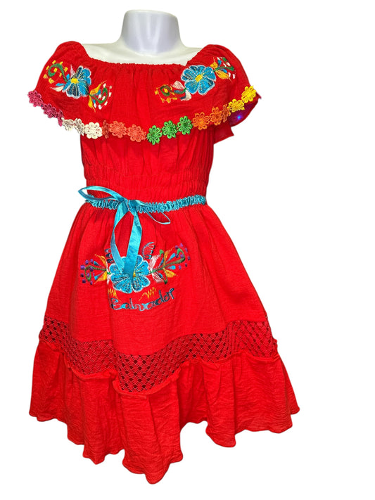 Vestido Veranero de Niña 1 a 14 años de edad - Rojo