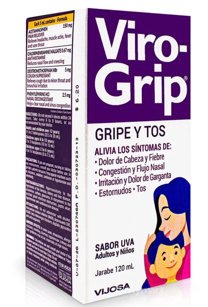 Viro Grip gripe y tos jarabe 120ml