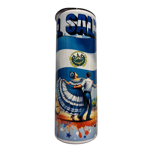 Vaso de El Salvador 20 oz (incluye pajilla y lavador de pajilla)