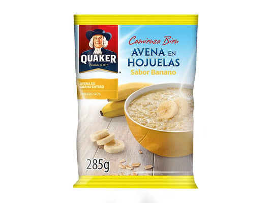 Avena Quaker Saborizada Banano Hojuelas De Grano Entero - 285 g