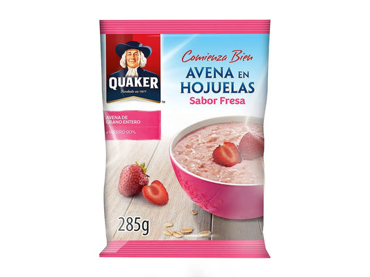 Avena Quaker Saborizada Fresa Hojuelas De Grano Entero - 285 g