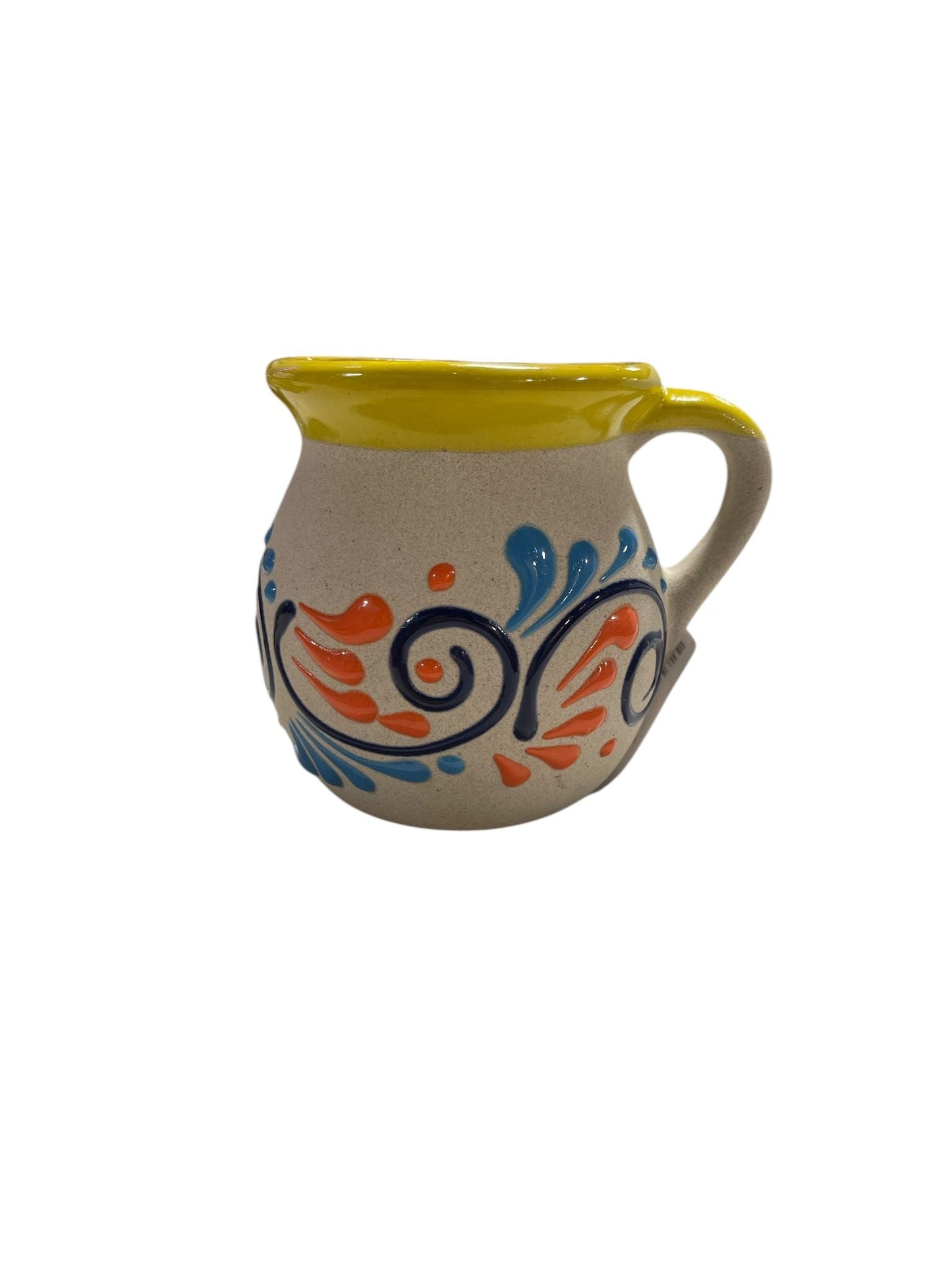 Taza de Barro Amarillo-Blanco