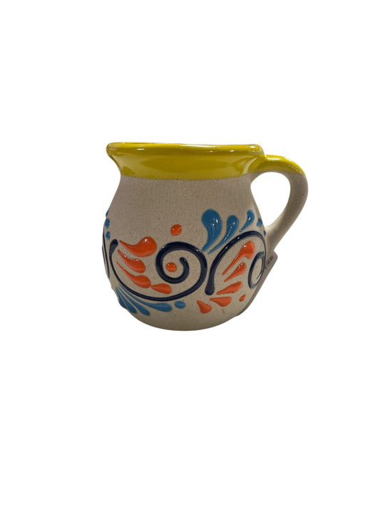 Taza de Barro Amarillo-Blanco