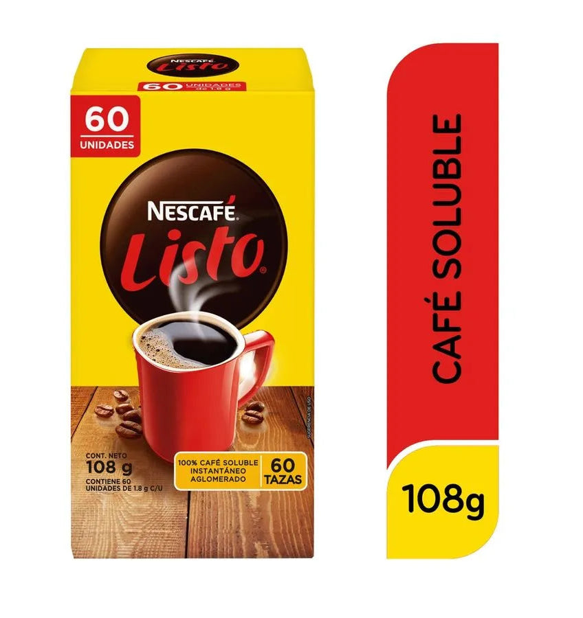 Cafe Nescafe Listo 60 Sobres 108Gr