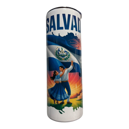Vaso de El Salvador 20 oz (incluye pajilla y lavador de pajilla)
